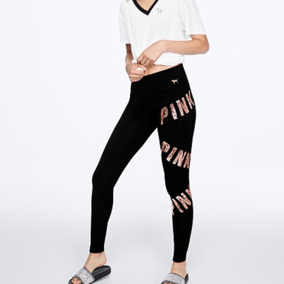 PINK Victoria's Secret Pants - Bling cotton yoga legging NWT size L